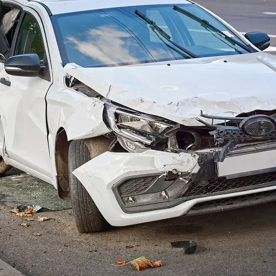 a car that has been damaged in a crash