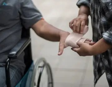 a person in a wheelchair