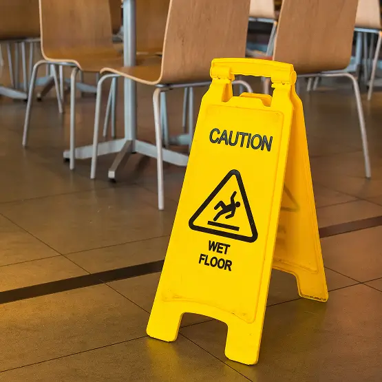 a wet floor sign