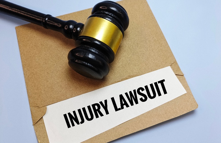 injury lawsuit and judge gavel