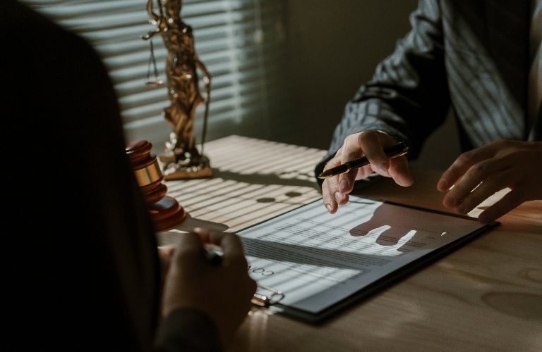 lawyer is consulting client