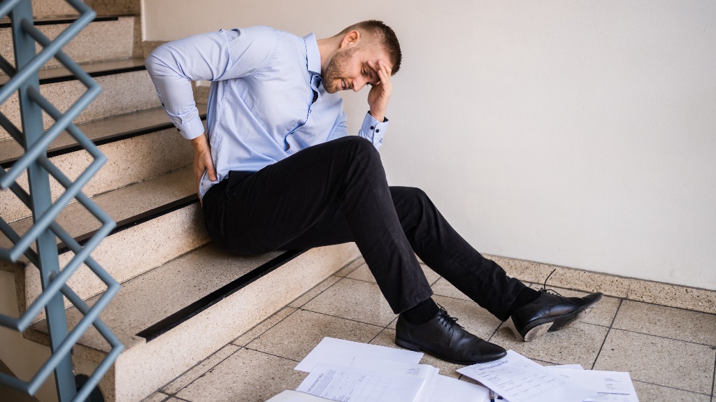 Slip and fall injury accident at workplace