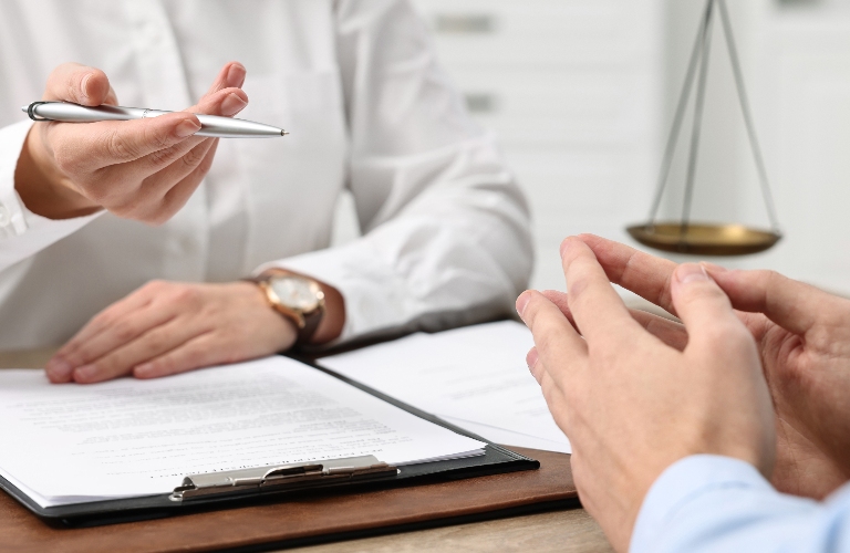 Lawyer is consulting with lawyer